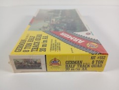 German 8 Ton Half Track Quad. 20 m/m AA AHM 1:72 Model Kit 552 Sealed Box 1974