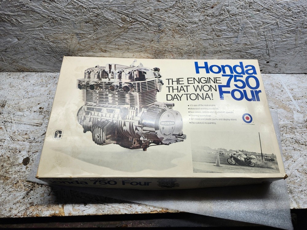 Entex 1970s Honda C750 Four Engine 1/3 Scale 750 Model Kit partially built
