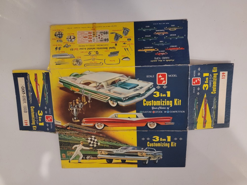 *Rare / Vintage* AMT 1959 Chevy 2Dr Hardtop (Empty) Box Top # 139