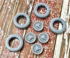 1/24 Scale: 15-inch “1963 Corvette Kelsey Hayes” Resin model car wheels/tires