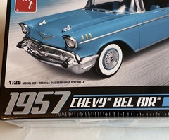 AMT 1957 Chevy Bel Air 1:25 Scale Blue Model Kit Over 70 Parts New , Sealed