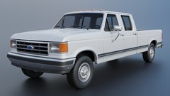 1/25 1987 Ford F-350 Crew Cab Truck Resin Model Kit with Engine, Tires & Clears