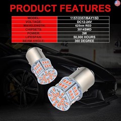 4PCS 1157 LED Bulb Brake Tail Light 12V-24V Super Bright 2357 2057 7528 BAY15D