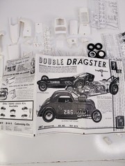 AMT 1961 ISSUE FIAT AND DRAGSTER 3 in 1 DOUBLE DRAGSTER MODEL KIT T-161