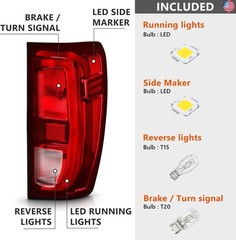 FIONE Tail Light Assembly Compatible with GMC Sierra 1500/2500 2019-2024
