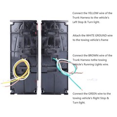 CZC AUTO 2PCS 12V LED Submersible Low Profile Rectangular Trailer Lights, Tail S