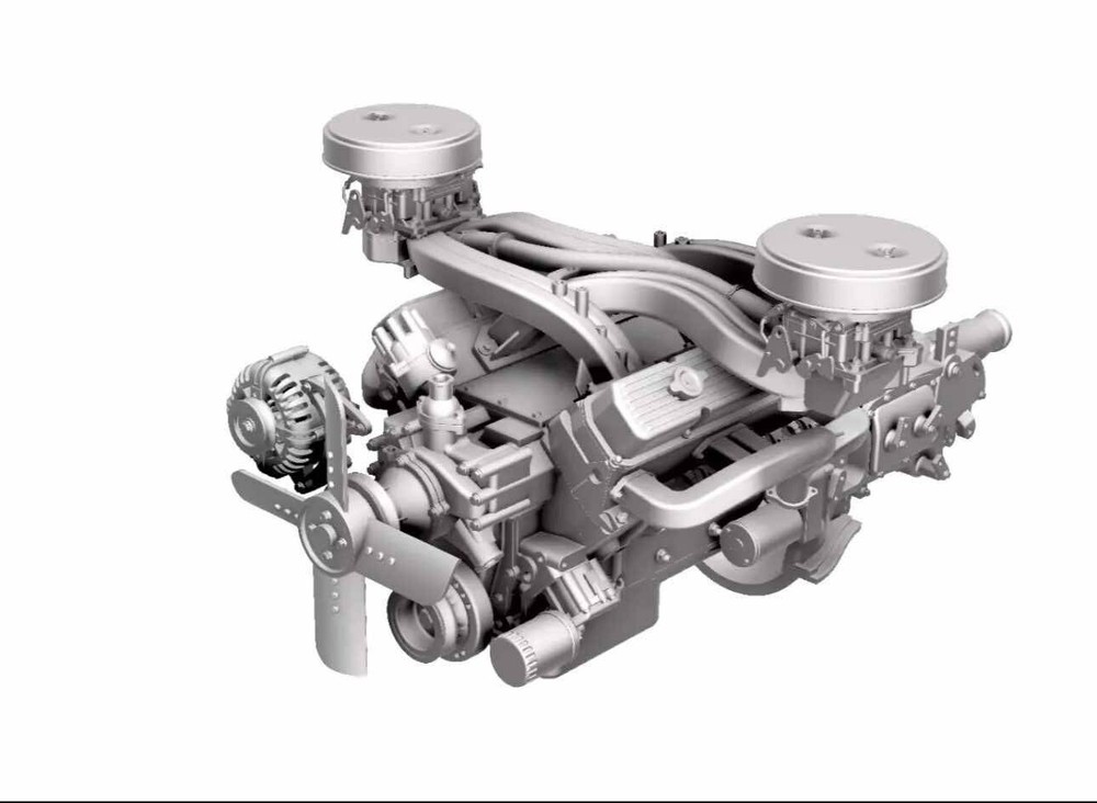 1/25 3D Resin Dodge Mopar 440 Long Ram Engine W/Transmission Scale Model Parts