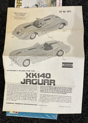 New, Unassembled, Vintage Le Mans Lindberg XK140 Jag Jaguar Yellow Model Kit