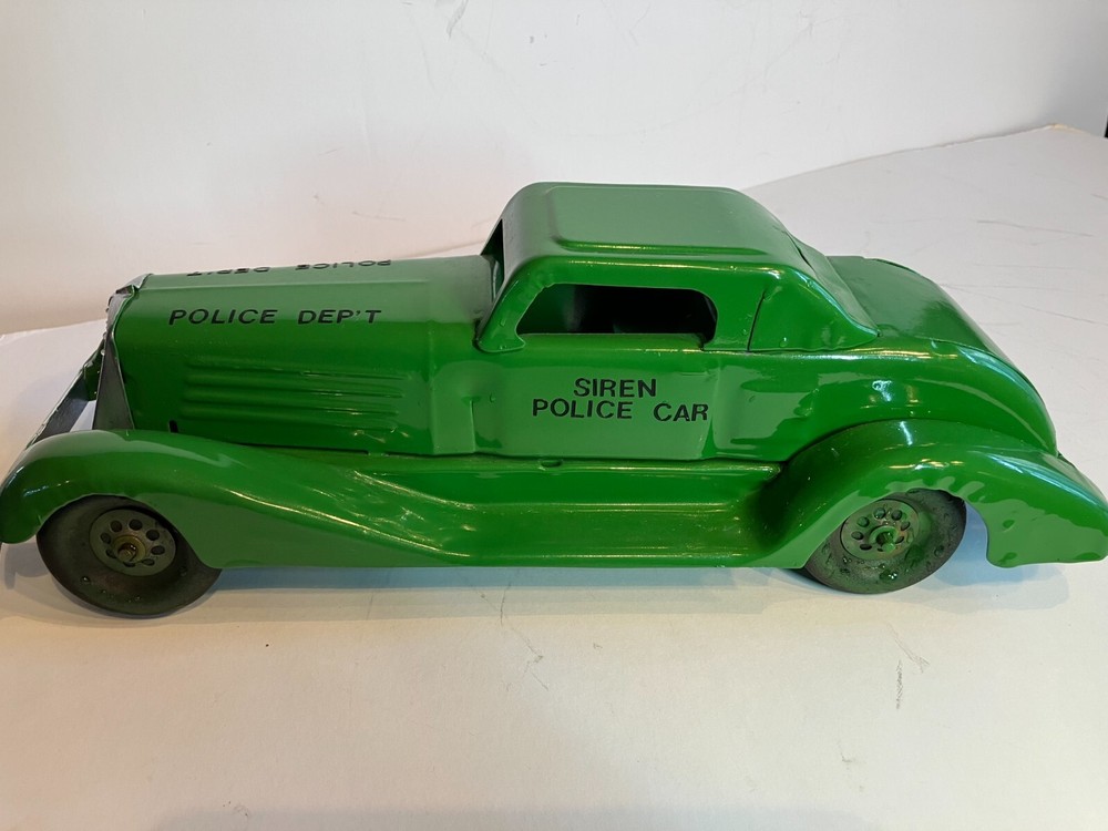 VINTAGE MARX 1930s RESTORED PRESSED STEEL “SIREN POLICE CAR”
