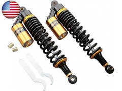 Universal Motorcycle 13.5″ 340mm Suspension Air Rear Shock Absorber Gold &