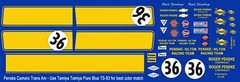 #36 Mark Donohue Sunoco Penske Camaro 1967-68-69 1/24th Scale Waterslide Decal