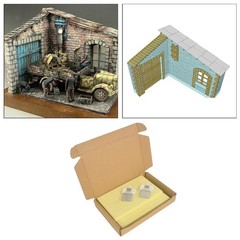 DIY Crafts 3D Puzzles Unassembled Kit Ruins House Architecture 1/35 Layout
