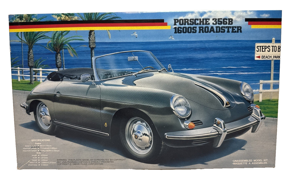 1988 Fujimi Porsche 356B 1600S Roadster 29 Model Car Plastic Kit Parts Only