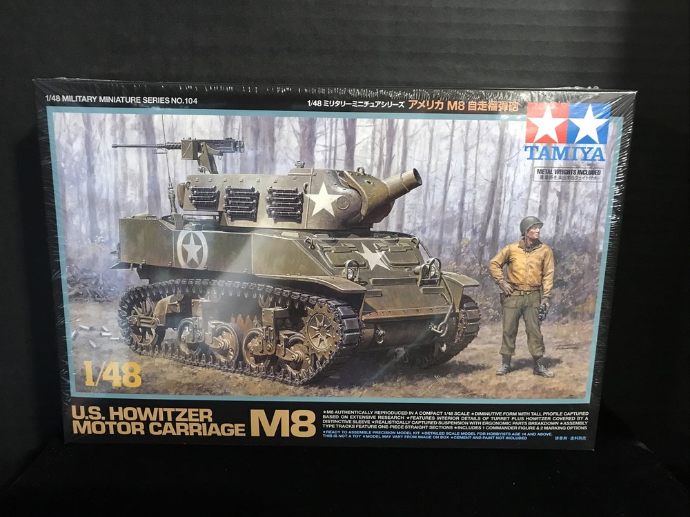 TAMIYA 32604 U.S.HOWITZER MOTOR CARRIAGE MODEL KIT-NIB-1/48 SCALE