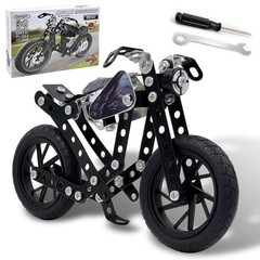 Metal Model Motorcycle Kits – 117 Pcs Erector Sets for Boys Age Medium, Black