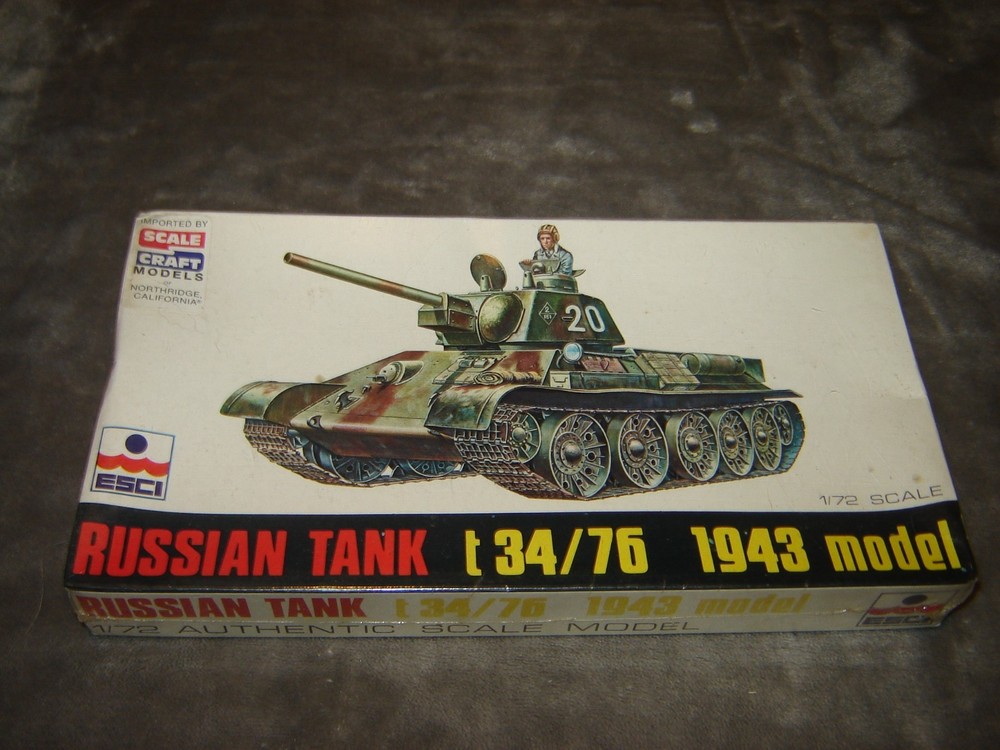 ESCI 8047 Model kit Russian Tank T34/76 1943 Factory sealed Vintage 1/72 Scale