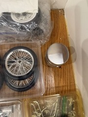 Vintage Model Motorcycle Parts Lot Misc Tires Engines And More