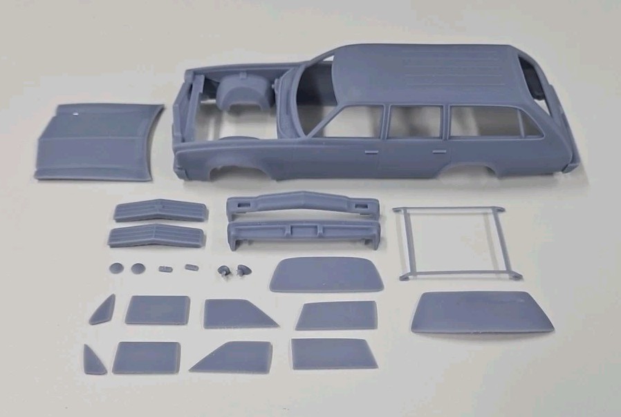 ABS-LIKE RESIN 3D PRINTED 1/25 1974 CHEVY MALIBU WAGON BODY WITH SEPARATE HOOD