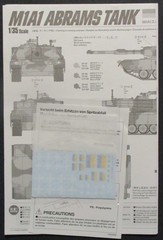 Tamiya 1/35th Scale M1A1 Abrams Ukraine – Decals from Kit No. 25216