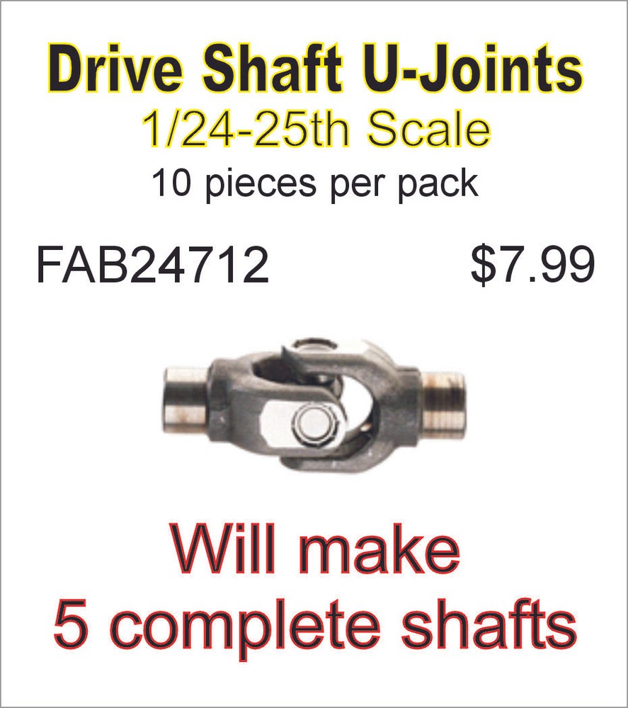 FABResinworks #24712 Scale Driveshaft U-Joints 10pcs. 24-25th Makes 5 Shafts