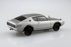 USA Aoshima 1/32 The Snap Kit Nissan KPGC110 Skyline GT-R Silver Model Kit 18-A