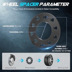 4PCs 1/4″ (6mm) 5×5 5×120 5×127 Wheel Adapters Spacers w/ 78.1mm Bore fit