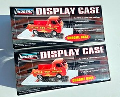 Lindberg 1/24 1/25 scale single model car plastic display case – chrome base NEW