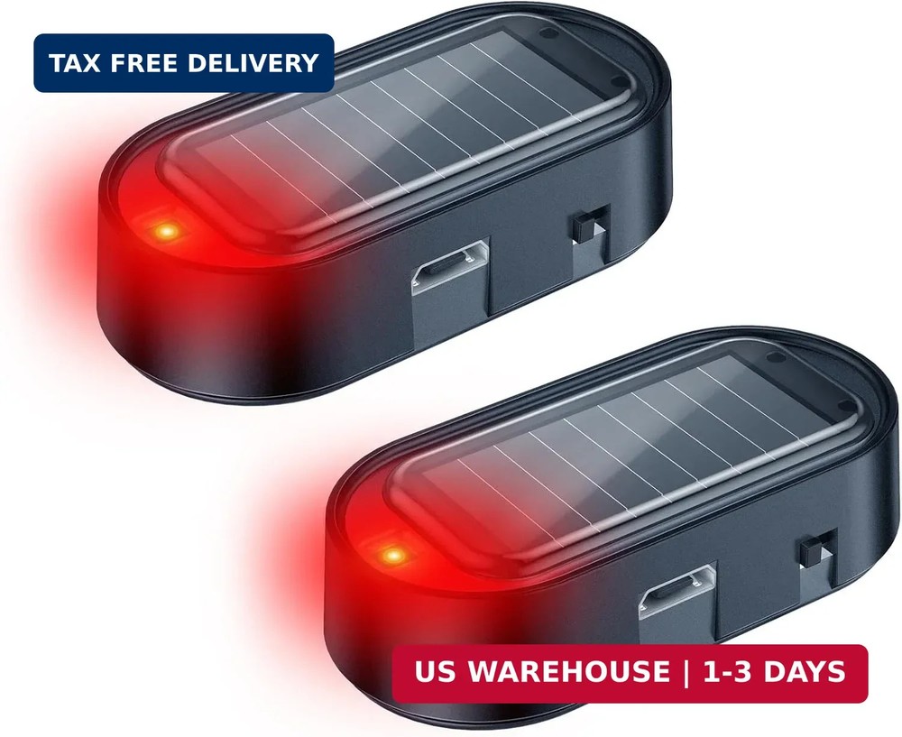 ELECTOP Car Solar Power Simulated Dummy Alarm, Anti-Theft LED Flashing Security,