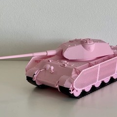 1/35 Tiger II Porsche Turret 3D Printed Pink Model KitStatic Display Collectible