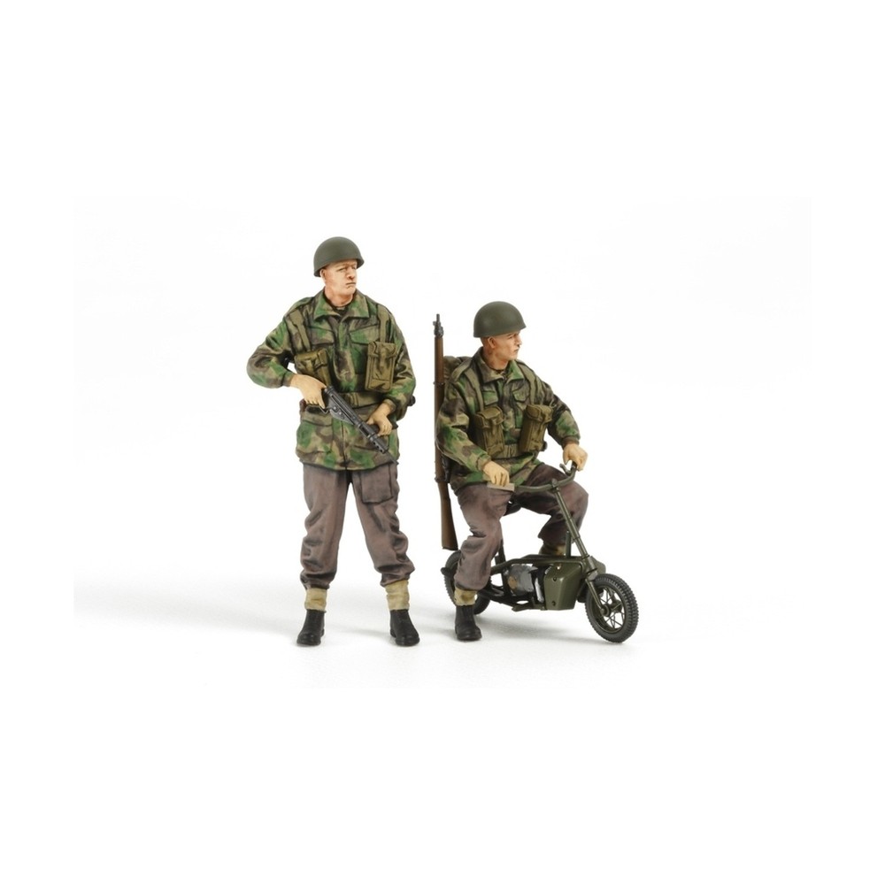 TAMIYA Military Model 1:35 British Paratroopers w/Small Motorcycles SW (New)