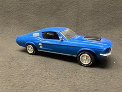 AMT ’67 Ford Mustang GT Model 1/25 Built Kit Muscle Car Detailed Blue 4 Speed