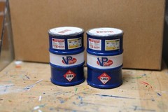 1/18 Scale Fuel Barrels (2)  Shop Garage Diorama items from Austin’s Garage