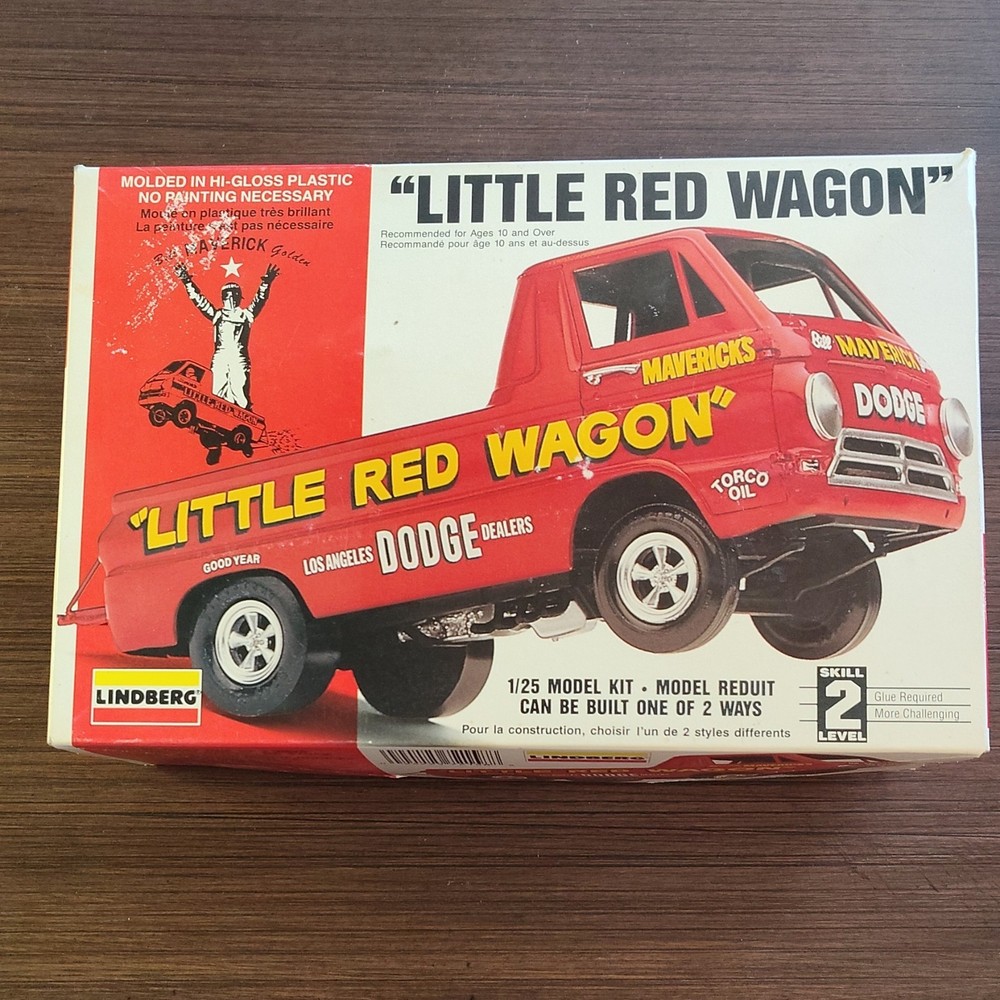 Lindberg Little Red Wagon Dodge 1:25 Model Kit Chrome Parts Vinyl Tires 72158