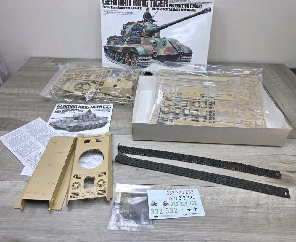 Tamiya 1/35 German King Tiger Production Turret Model Kit MM164 Open Box
