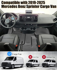 Custom Fit Floor Mats Compatible with 2019-2025 Mercedes Benz Sprinter Cargo Van