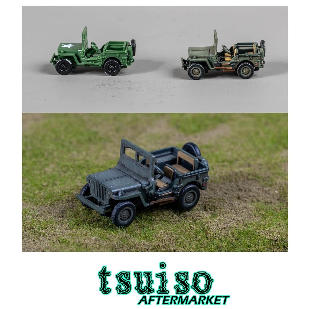 DIY 1:72 Scale Willys Jeep Model Kit – 2 Jeep Models & 20 Soldiers Included
