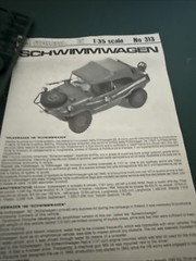 Italeri No.313 1/35 Schwimmwagen with 3 figures one on a bicycle. Model Kit.