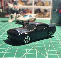 1/64 Diecast Car Model Diorama Dodge Challenger SRT Demon 170 Black Muscle Alloy