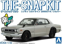 AOSHIMA 1/32 The Snap Kit Series Nissan Skyline 2000GT-R Silver Colored Kit
