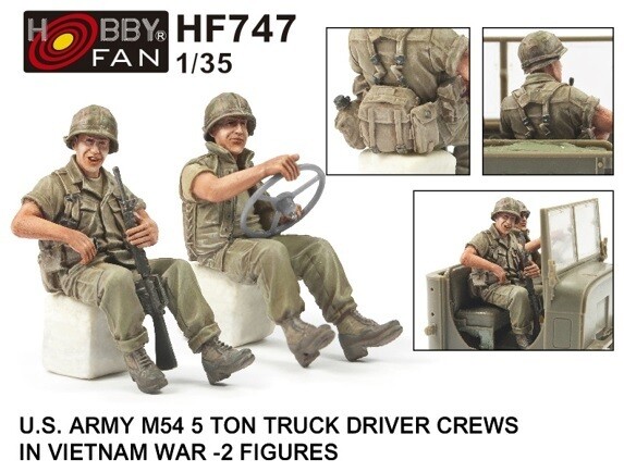 Hobby Fan 1/35 HF-747 US Army M54 5t Truck Driver Crews (Vietnam War) – 2 Figuer