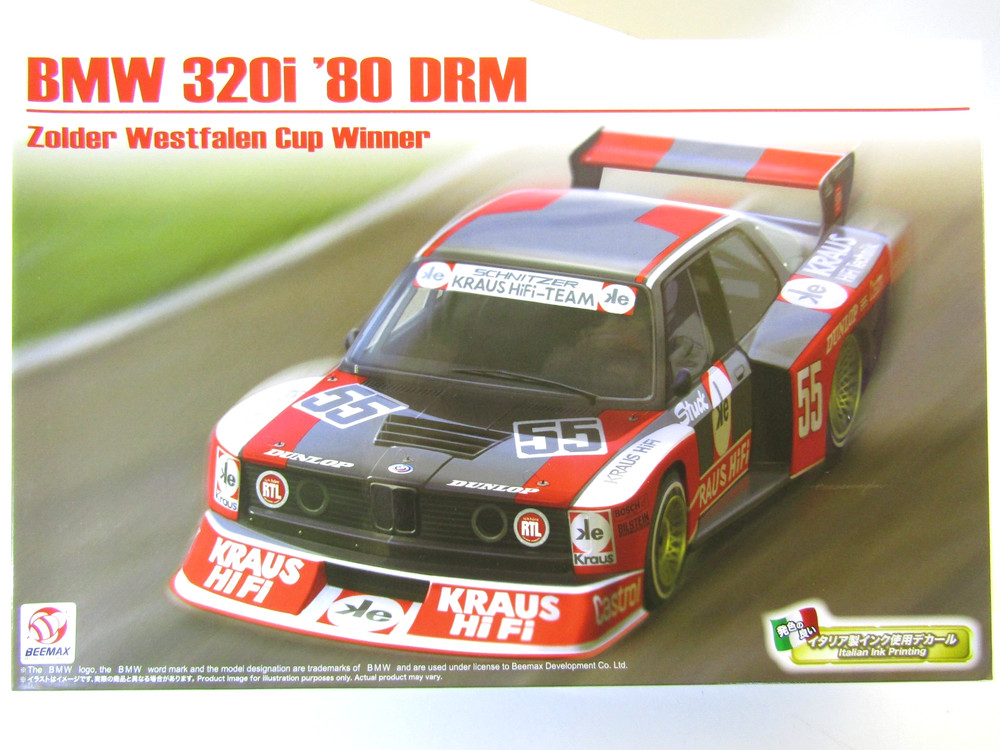 Beemax 1:24 Scale BMW 320i ’80 DRM Zolder Westfalen Cup Winner model kit BX24028