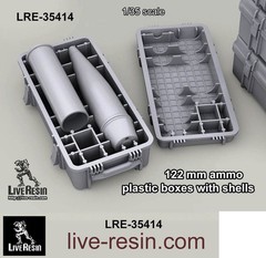 Live Resin 1/35 122mm Ammo Plastic Boxes with Shells