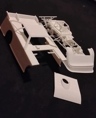 3D Printed Set of 2, 1/25 Scale Late Model and Sprint Car Unassembled Dirt Track
