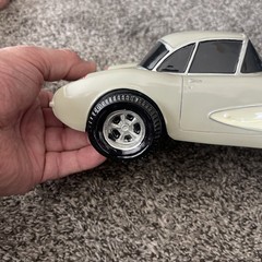 10” solid resin Gasser ‘57Corvette MODEL 57c-104 hot rod car Gray Hand Painted