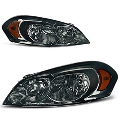 Headlight Assembly Compatible with 2006-2013 Chevy Smoke Lens Amber Reflector