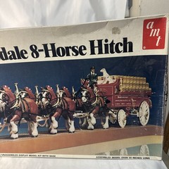 vtg AMT Budweiser Clydesdale 8-horse hitch Model Kit ERTL Unbuilt Sealed Bags