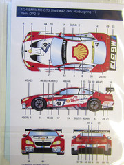 Decalpool 1/24 Scale BMW M6 GT3 Shell #42 Nürb. 2017 Decal Sheet DP210 for B’max