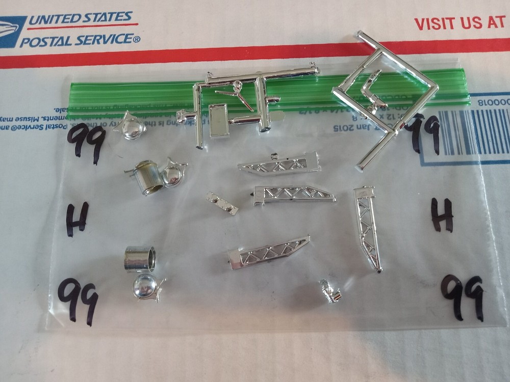 Chrome parts & wheelie bars + etc. 1/24/25 scale (Parts only) Package # 99