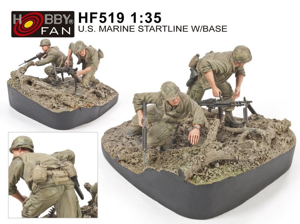 Hobby Fan 1/35 HF-519 US Marine Startline – 2 Figures w/Base