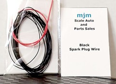6 Feet Black Spark Plug Wire 1/24 1/25 Scale Models With Red Boot Material